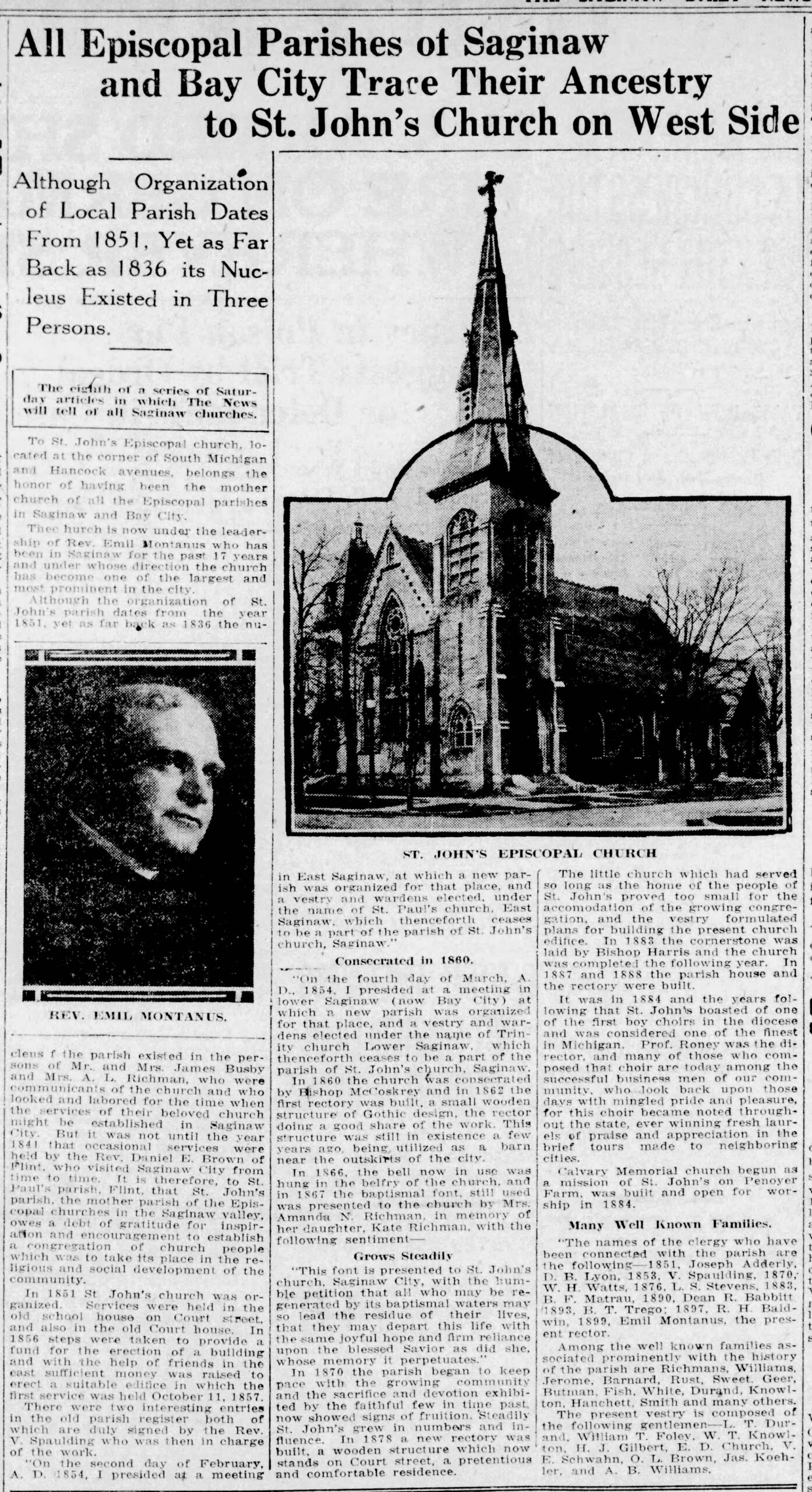 10 March 1917 Article from the Saginaw Daily News dated March 10, 1917.